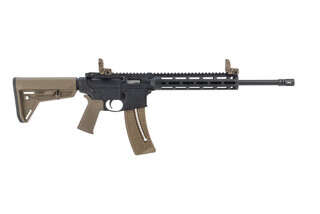 Smith and Wesson M&P 1522 rifle features FDE furniture